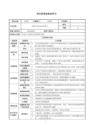 品管员岗位职责说明书参考模板范本.doc