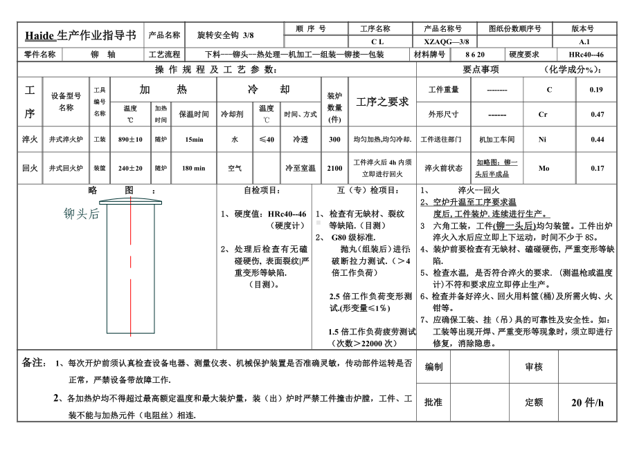 生产作业指导书-旋转安全钩铆轴参考模板范本.doc_第1页