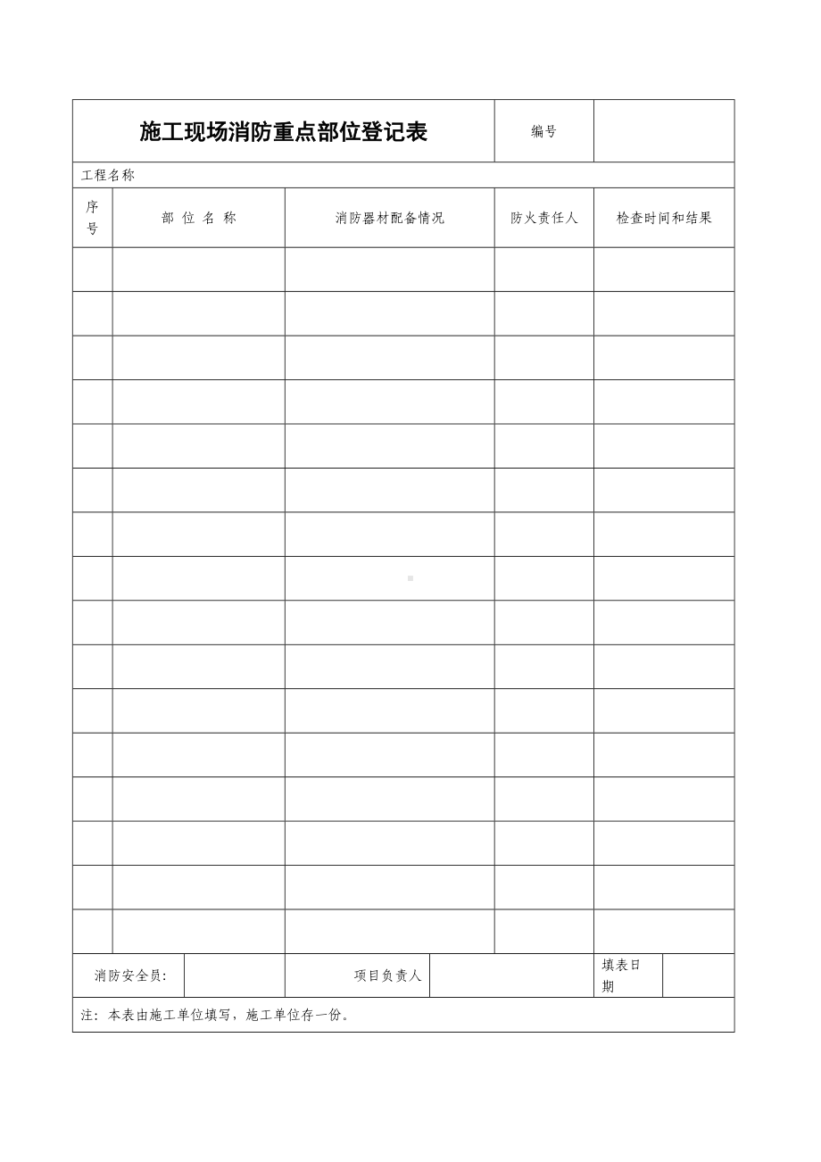 施工现场消防重点部位登记表参考模板范本.doc_第1页