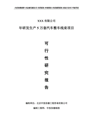 年研发生产5万套汽车整车线束可行性研究报告申请备案立项.doc