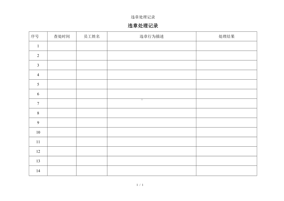 违章处理记录参考模板范本.doc_第1页