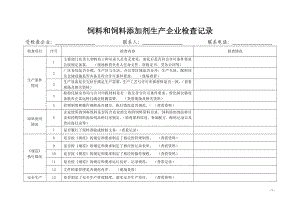 饲料和饲料添加剂生产企业检查记录参考模板范本.doc