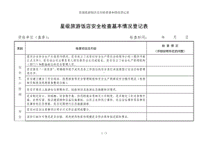 星级旅游饭店安全检查基本情况登记表参考模板范本.doc