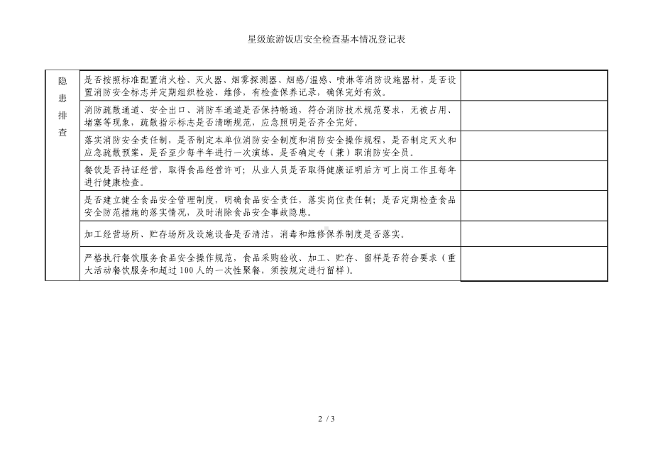 星级旅游饭店安全检查基本情况登记表参考模板范本.doc_第2页