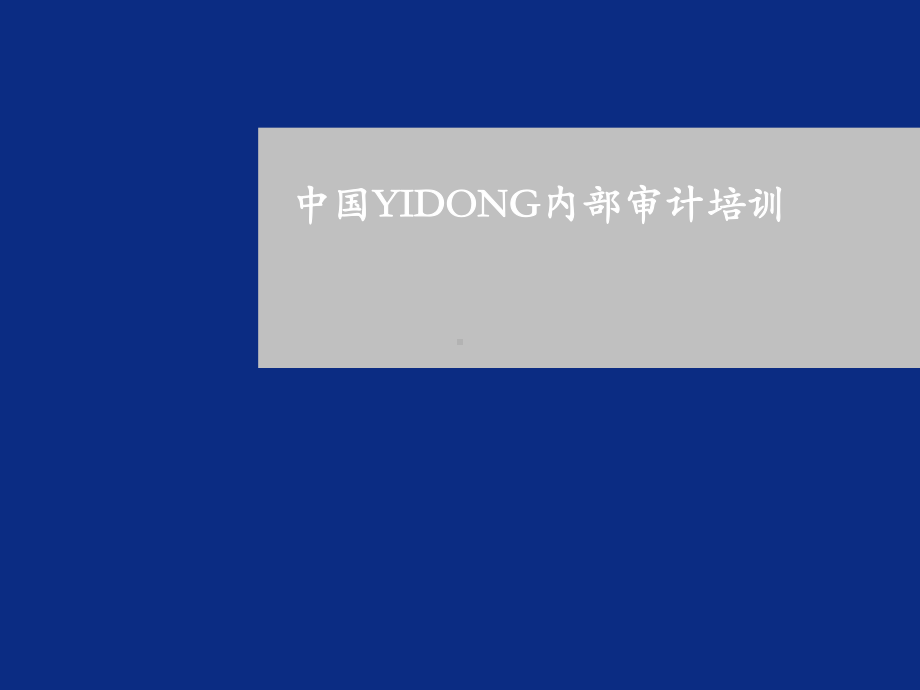 中国YIDONG内部审计培训.pptx_第1页