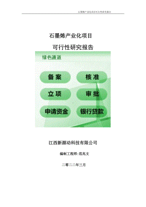 石墨烯产业化项目可行性研究报告-申请建议书用可修改样本.doc