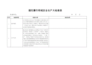 烟花爆竹领域安全生产大检查表参考模板范本.doc