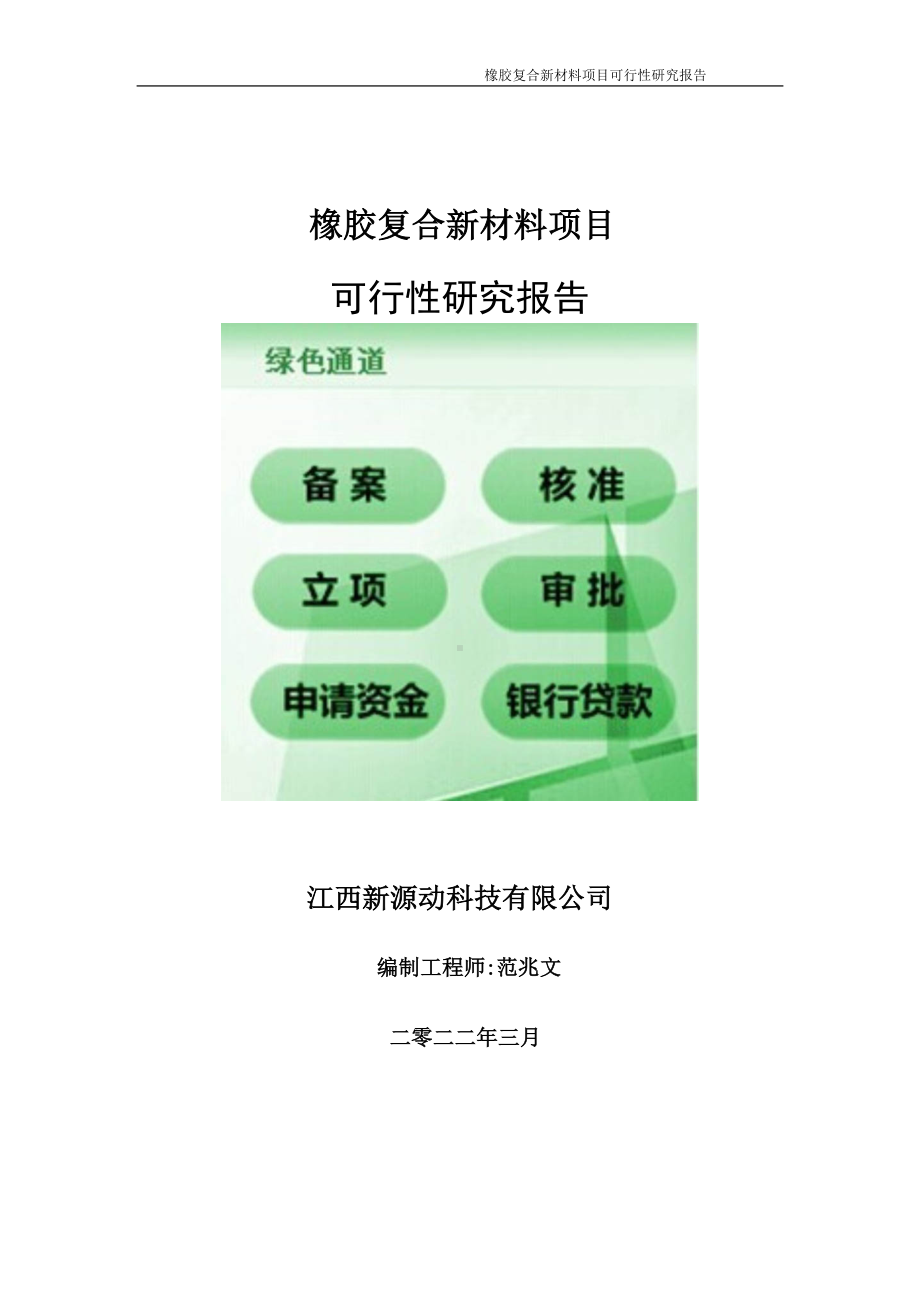 橡胶复合新材料项目可行性研究报告-申请建议书用可修改样本.doc_第1页