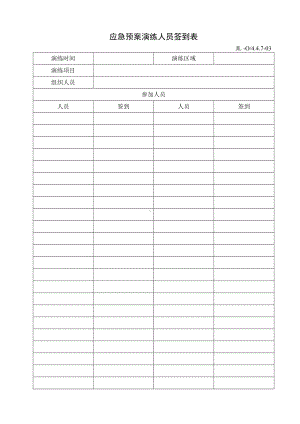 应急预案演练人员签到表参考模板范本.doc