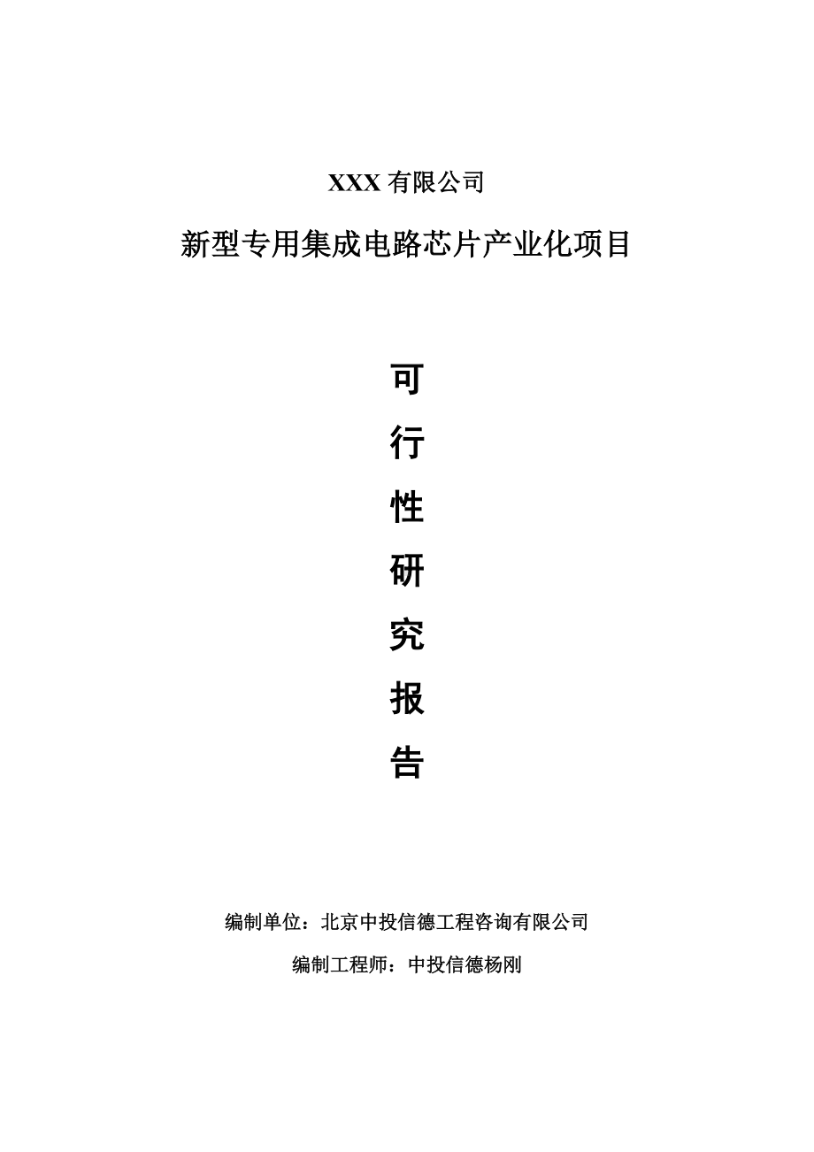 新型专用集成电路芯片产业化可行性研究报告建议书.doc_第1页