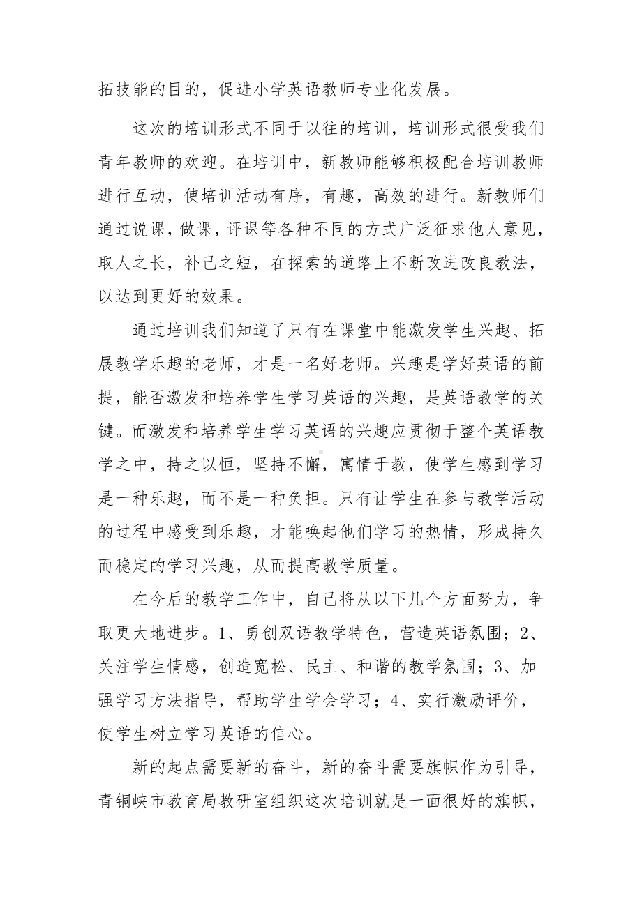 中小学新教师培训总结参考模板范本.doc_第2页