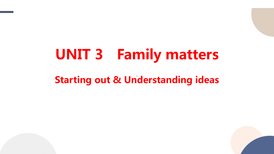 Unit 3 Family Matters Starting out & Understanding ideasppt课件-2022-2023学年高中英语新外研版必修第一册.pptx_第1页