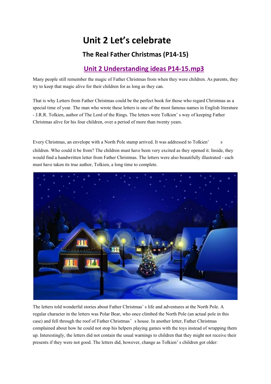 Unit2 Let’s celebrat The Real Father Christmas P14-15ppt课件-（含音频）-（新教材）新外研版高中英语必修第二册.zip