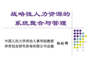 企业管理资料-战略性人力资源的系统整合与管理PPT.pptx