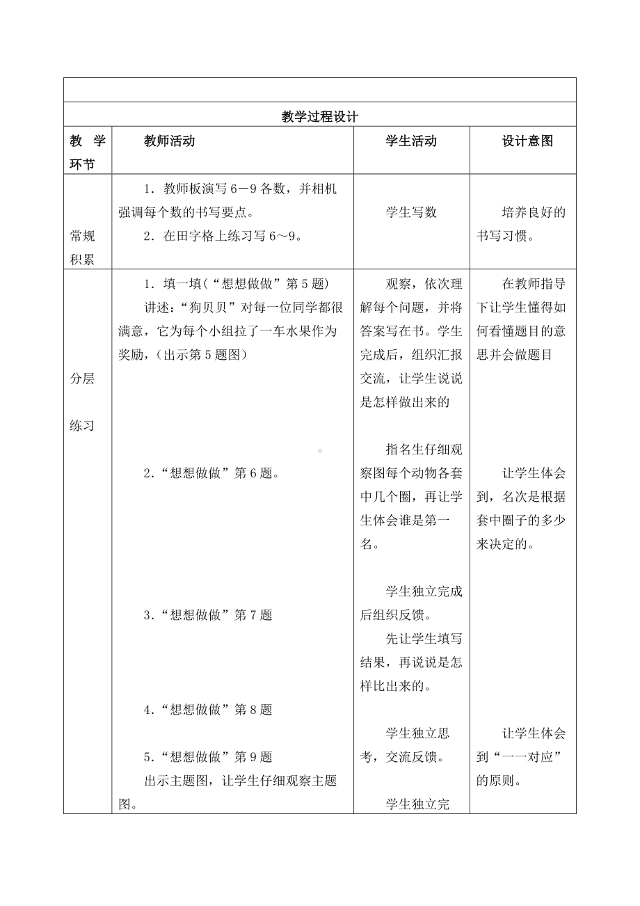 苏教版一年级数学上册第五单元《认识6-9练习》教案（定稿）.docx_第2页