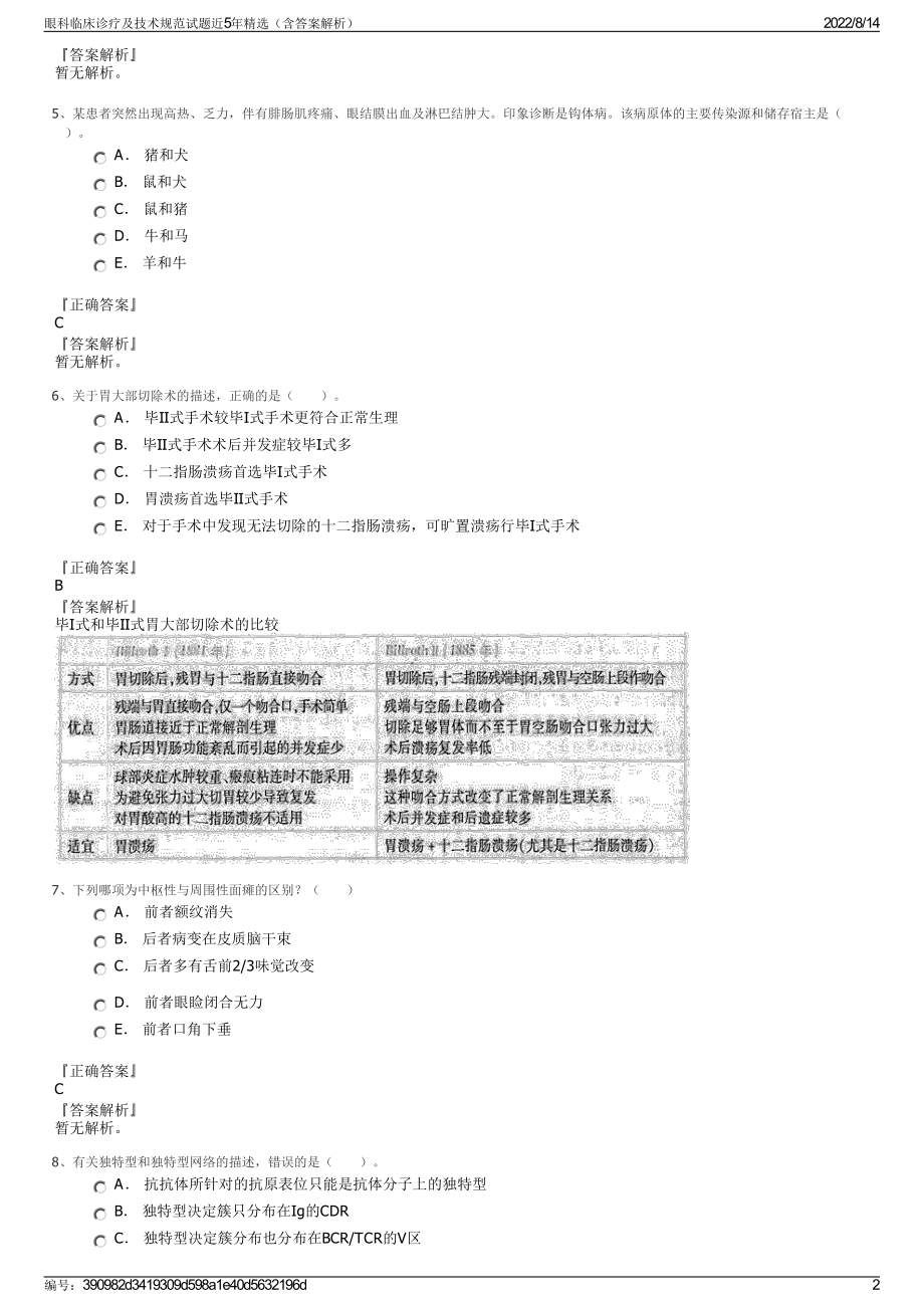 眼科临床诊疗及技术规范试题近5年精选（含答案解析）.pdf_第2页