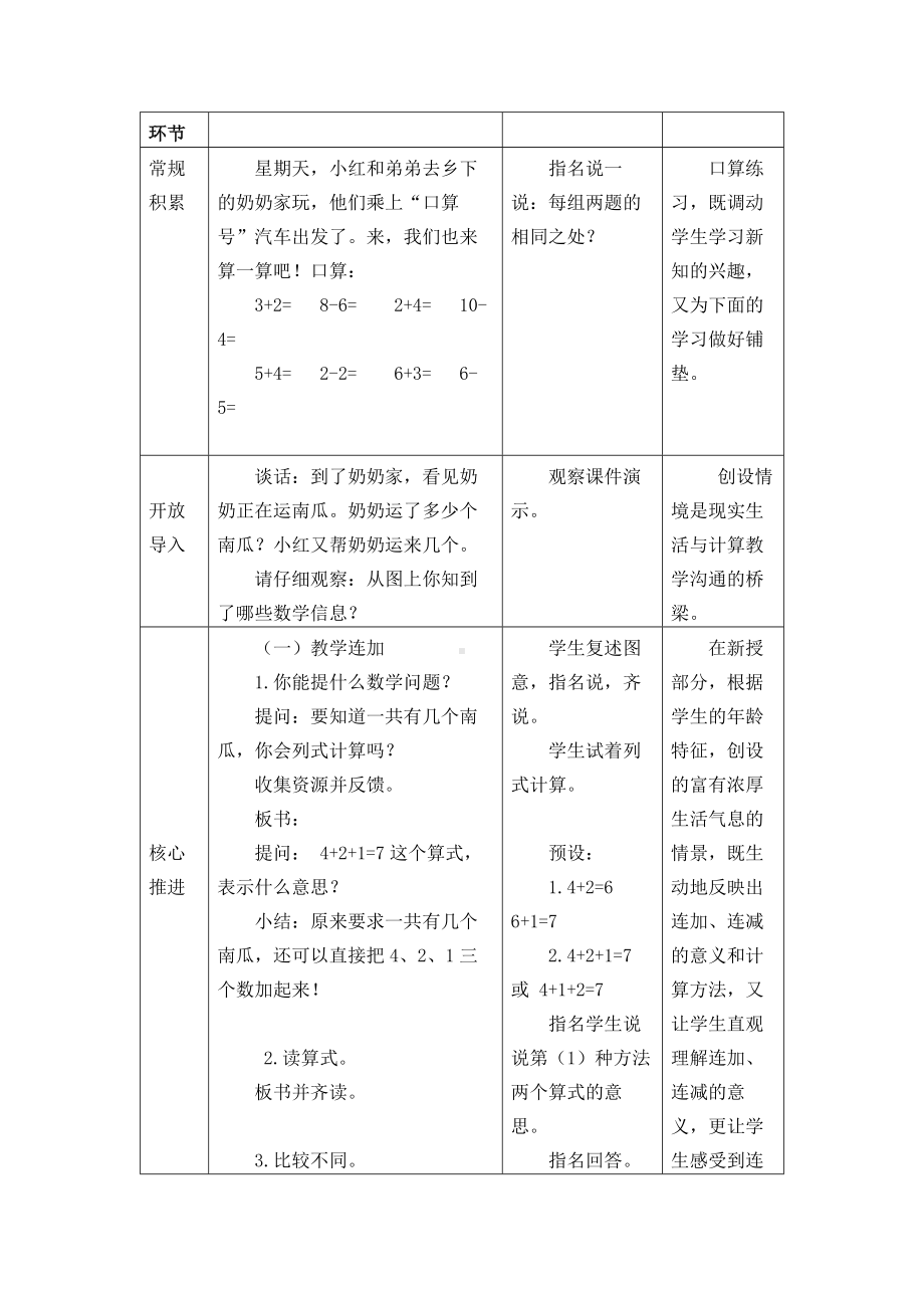 苏教版一年级数学上册第八单元《连加、连减》教案（定稿）.docx_第2页