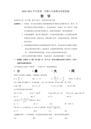 广东省汕头市金平区金园实验 2020-2021学年八年级数学上册期末试卷.pdf