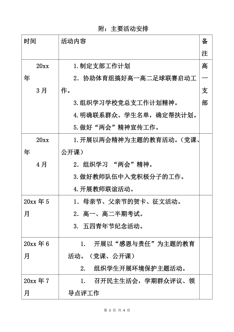 20xx-20xx学年度XXX中学党支部工作计划.doc_第3页