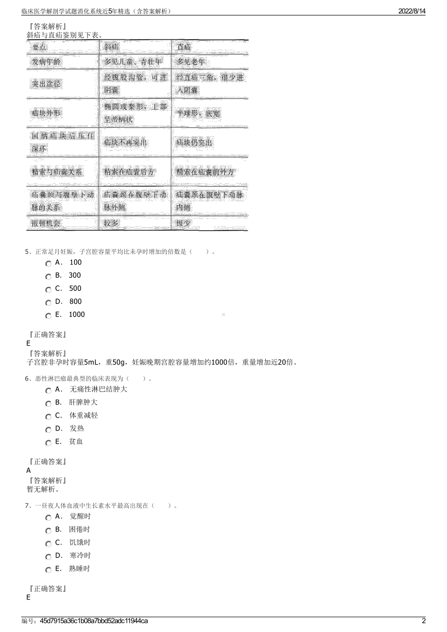 临床医学解剖学试题消化系统近5年精选（含答案解析）.pdf_第2页