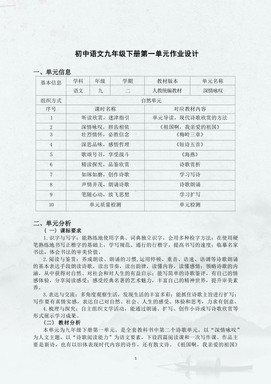 中小学作业设计大赛获奖优秀作品[模板]-《义务教育语文课程标准（2022年版）》-[信息技术2.0微能力]：中学九年级语文下（第一单元）.docx_第2页