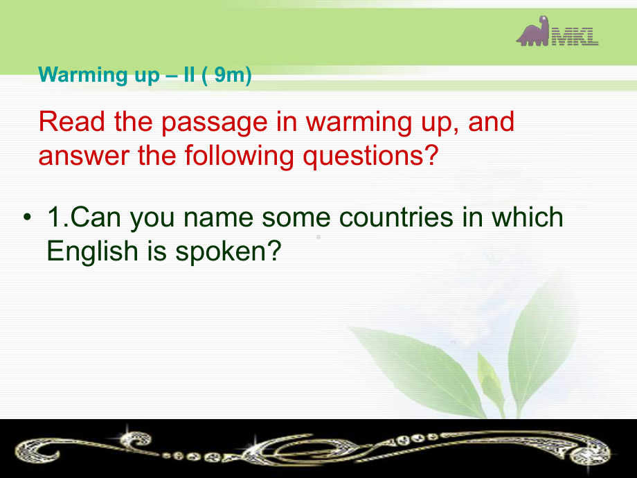 高一英语优质课件：Unit2 English around the world- Warming up and Reading I（新人教版必修1）学习培训模板课件.ppt_第3页