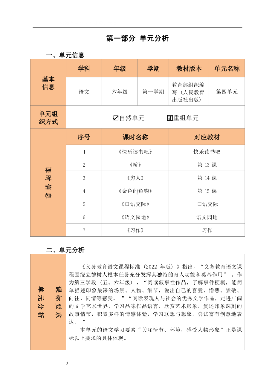 中小学作业设计大赛获奖优秀作品[模板]-《义务教育语文课程标准（2022年版）》-[信息技术2.0微能力]：小学六年级语文上（第四单元）穷人.docx_第3页