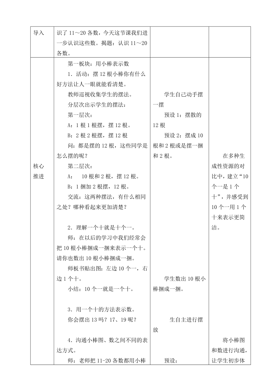 苏教版一年级数学上册第九单元《认识11～20各数》教材分析及全部教案（共4课时）.doc_第3页