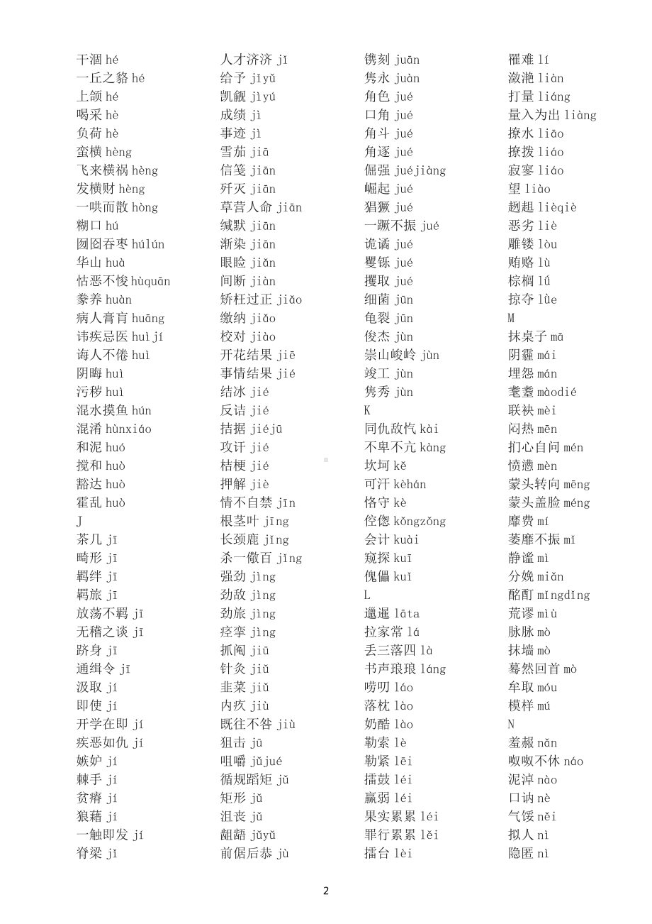 初中语文中考常考易错字音汇总（按字母顺序编排）.docx_第2页