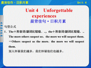 高考英语大一轮复习讲义：TB1Aunit4 Unforgettable Experience（晨背佳作+基础梳理+高频考点+写作提升）学习培训模板课件.ppt