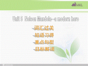 高一英语优质课件：Unit5 Nelson Mandela-a modern hero- 单元复习（新人教版必修1）学习培训模板课件.ppt