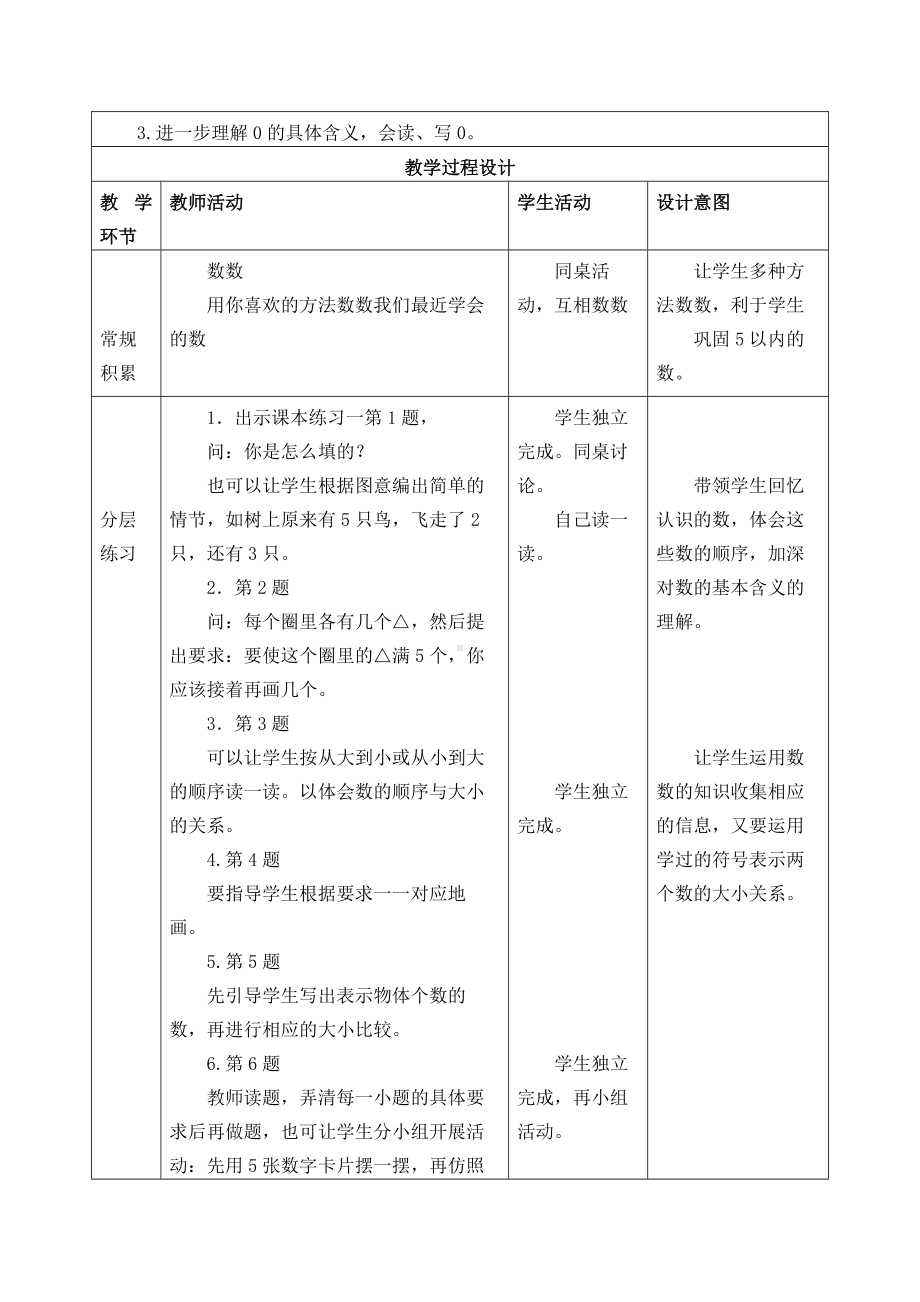 苏教版一年级数学上册第五单元《练习一》教案（定稿）.docx_第2页