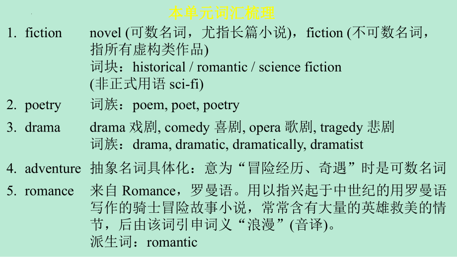 Unit 8Topic Literature 单词课件-（2022）新北师大版《高中英语》选择性必修第三册.pptx_第2页