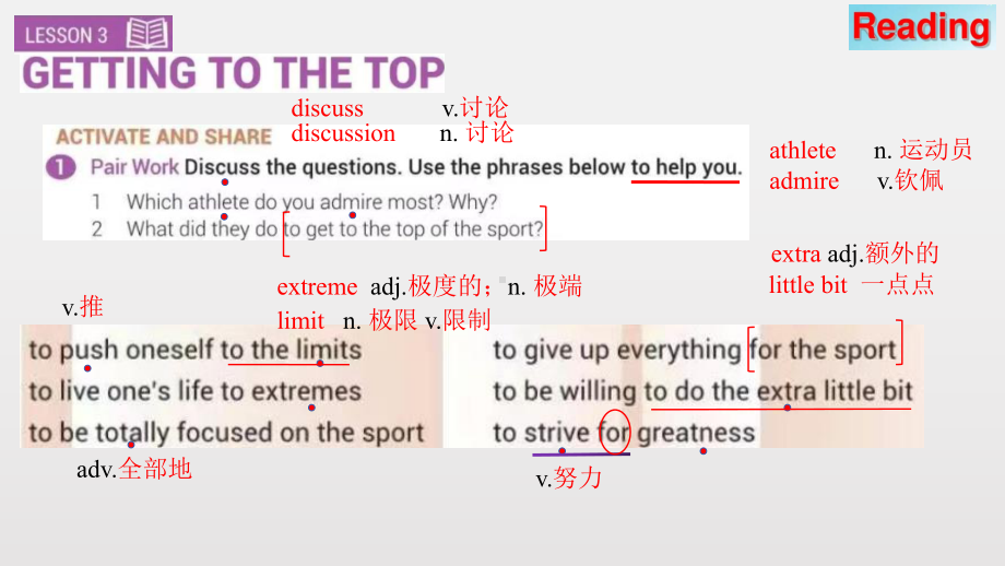 Unit 2 Lesson3 Getting to the Top-(Reading+Language Points+ 课文精讲)课件 -（2022）新北师大版《高中英语》选择性必修第一册.pptx_第1页