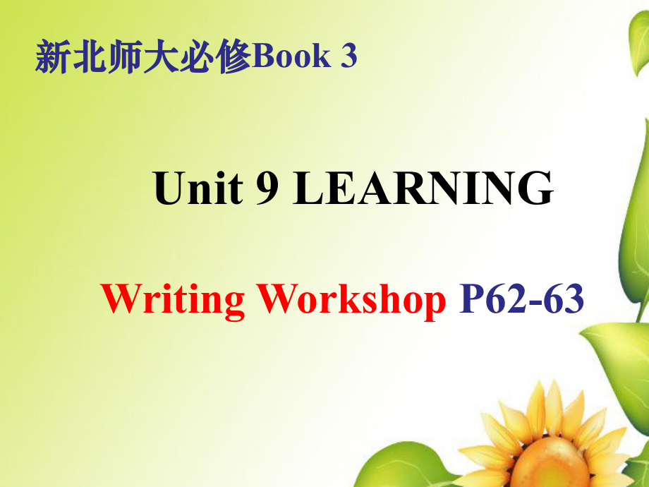 Unit 9 Writing Workshop 课件-（2022）新北师大版《高中英语》必修第三册.zip