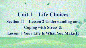 Unit 1 Life ChoicesLesson2 Understanding and Coping with Stress 课件-（2022）新北师大版《高中英语》必修第一册.pptx