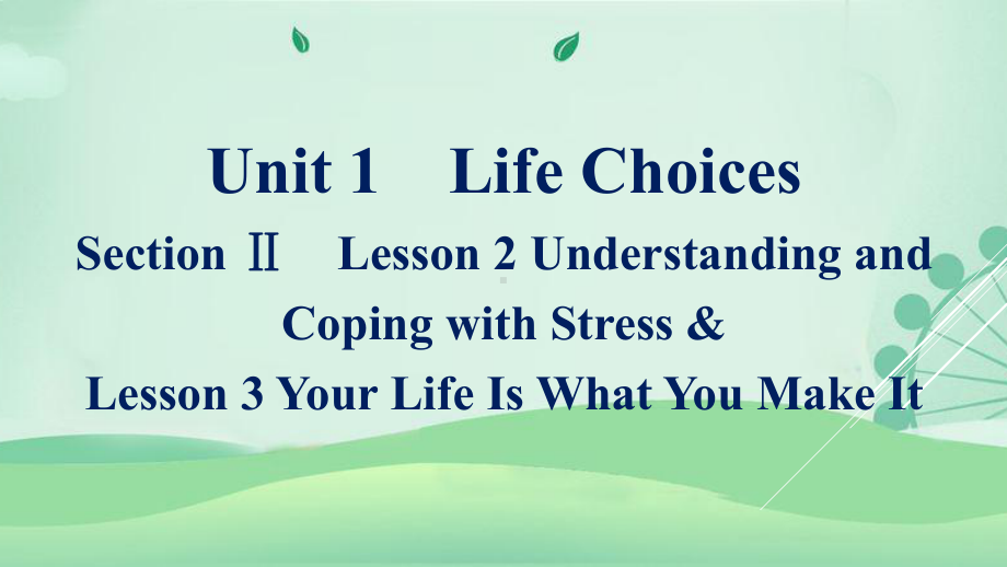 Unit 1 Life ChoicesLesson2 Understanding and Coping with Stress 课件-（2022）新北师大版《高中英语》必修第一册.pptx_第1页