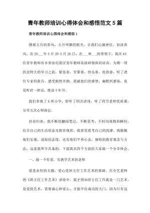 青年教师培训心得体会和感悟范文5篇.docx