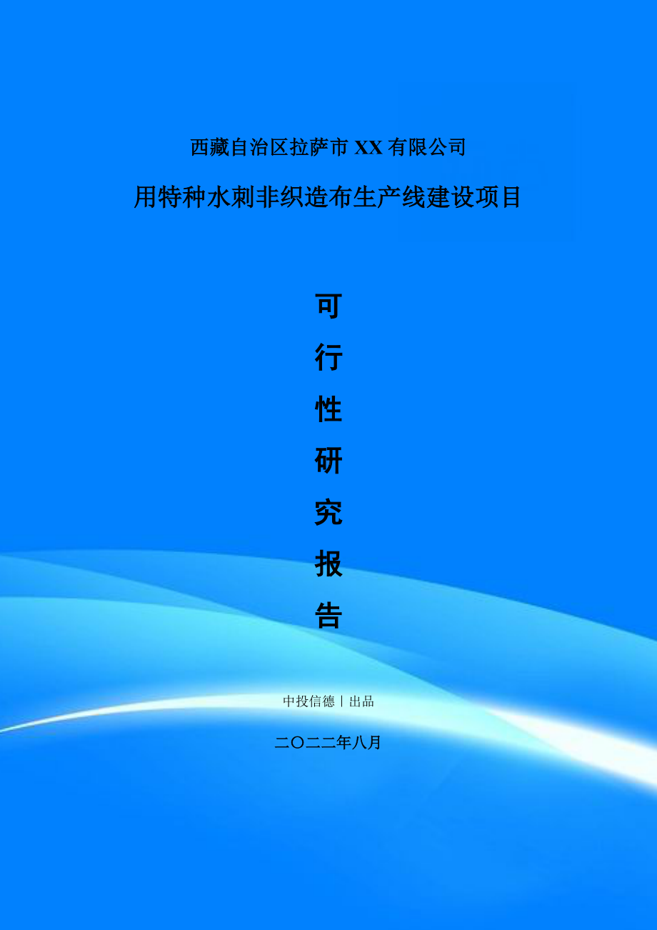 用特种水刺非织造布可行性研究报告申请备案建议书.doc_第1页