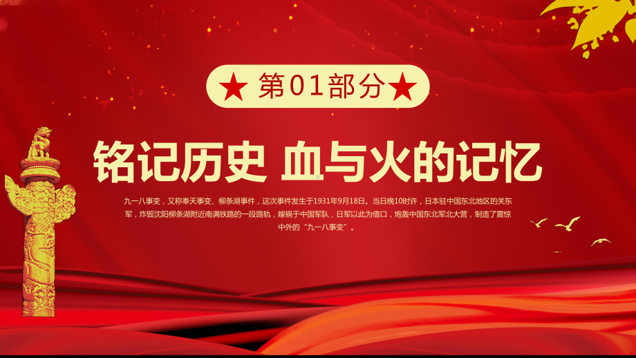 九一八事变学习PPT铭记历史I缅怀先烈I珍爱和平开创未来PPT课件（带内容）.pptx_第3页