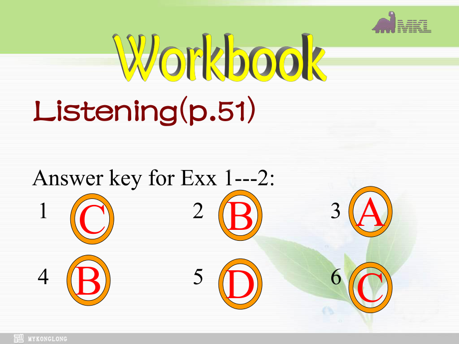 选修九 1.2《Unit 1　Key to exercises of the workbook》学习培训模板课件.ppt_第2页