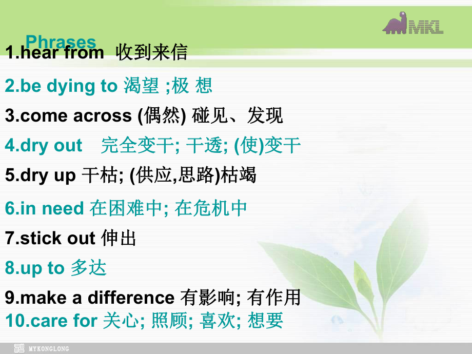 选修七 4.6《Unit 4　Phrases Study》学习参考培训课件.ppt_第3页