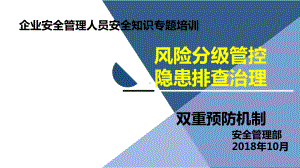 安全管理人员专题培训《风险分级管控与隐患排查治理培训》学习培训课件.ppt