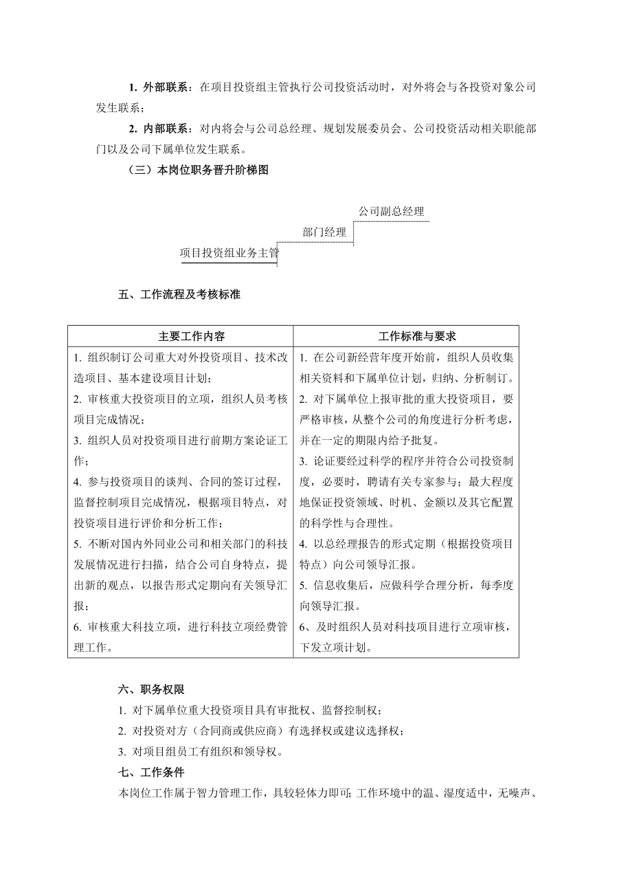 投资管理业务主管职位说明书.docx_第2页