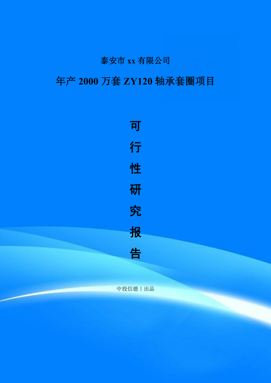 年产2000万套ZY120轴承套圈可行性研究报告案例.doc_第1页