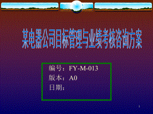 （经典课件）某某电器公司目标管理与绩效考核咨询方案.pptx