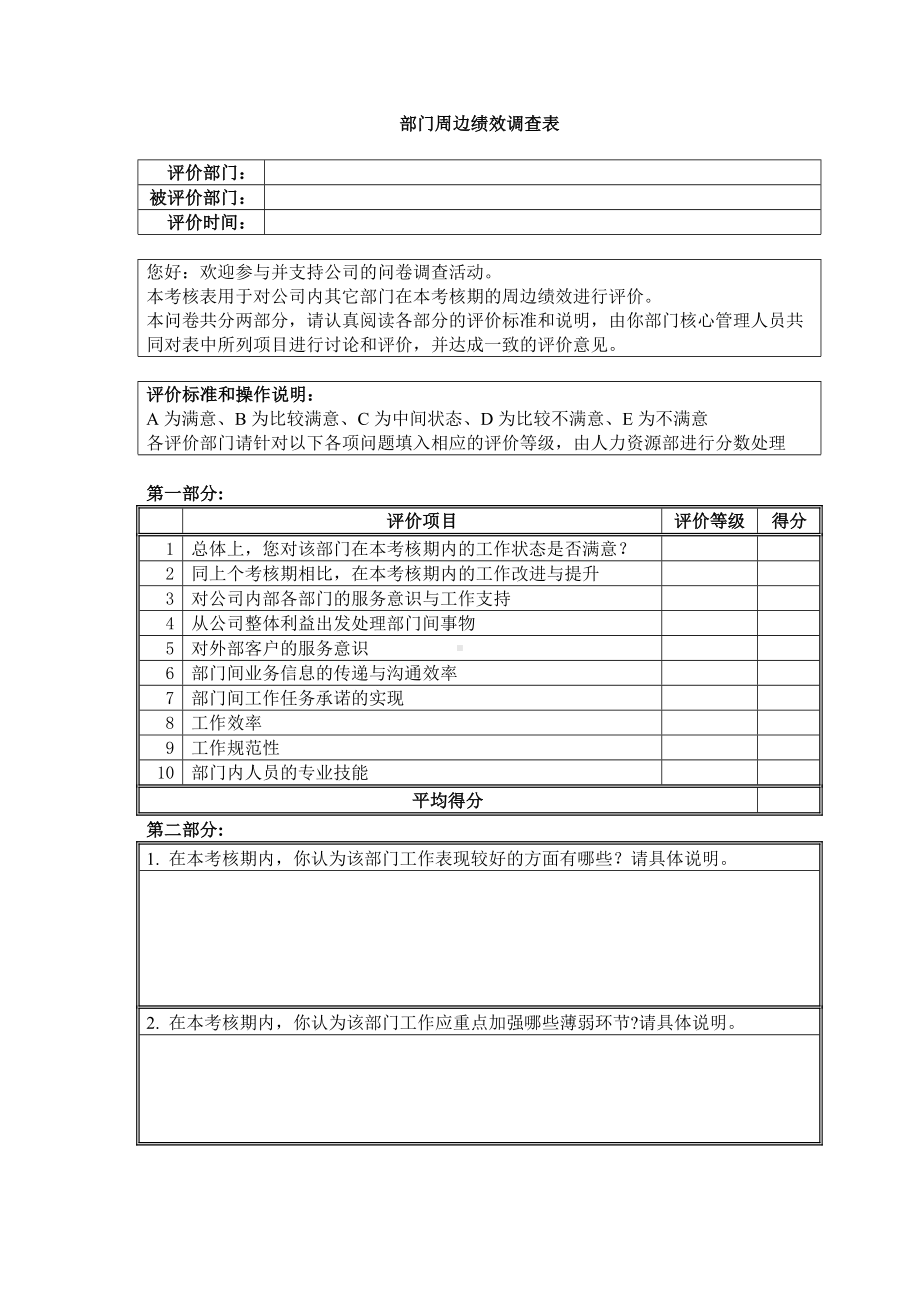 某某部门周边绩效调查表.docx_第1页