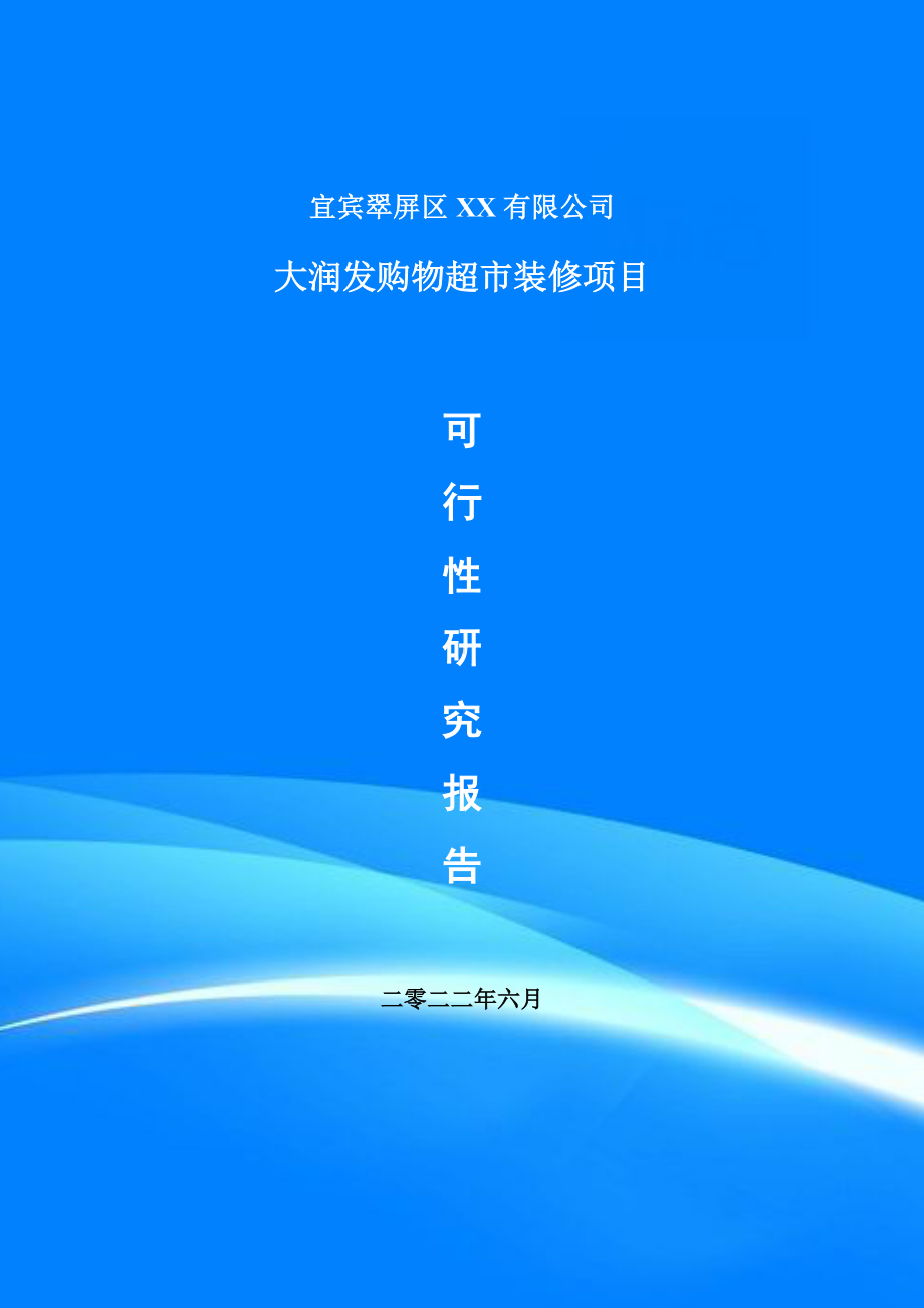 大润发购物超市装修项目可行性研究报告建议书案例.doc_第1页