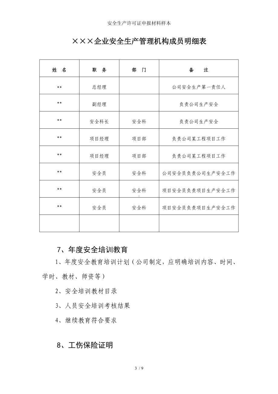 安全生产许可证申报材料样本参考模板范本.doc_第3页