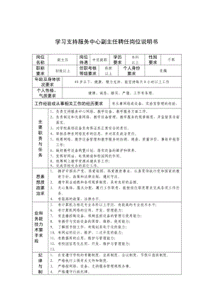 某某学习持服务中心副主任岗位说明书.docx